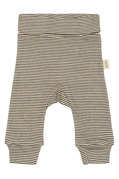 The New Dian fold leggings stripe - Coffee Bean/ Dark Off White